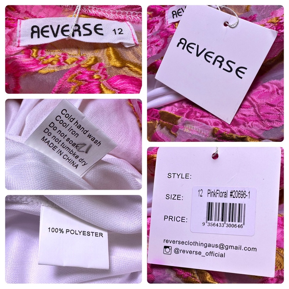 Nwt Reverse One Shoulder Wrap Garden Tea Party Mini Dress - Picture 11 of 11